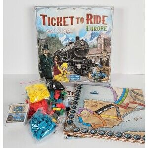 Ticket to Ride Europe Board Game Complete Unplayed Train Rail Adventures Germany